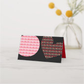 Rosa Mini-Herzplatz & Begleitkarten Platzkarte (Rückseite)