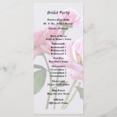 Rosa Miniatur-Rose Hochzeitsmaterial Programm (Rückseite)