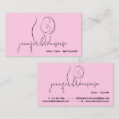 Rosa Minimal einzigartig Doula Geburtshilfe schwan Visitenkarte (Vorne/Hinten)