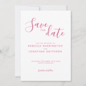 Rosa Minimal Elegante Hochzeit Save the Date (Vorderseite)