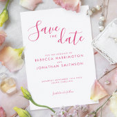 Rosa Minimal Elegante Hochzeit Save the Date