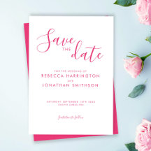 Rosa Minimal Elegante Hochzeit Save the Date