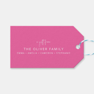 Rosa minimal personalisiertes Ein Geschenk von Fam Geschenkanhänger