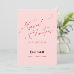 Rosa Minimal Schrift Frohe Weihnachten Firma