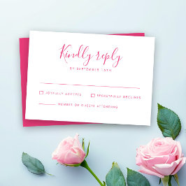 Rosa Minimale Hochzeitkarte RSVP Karte