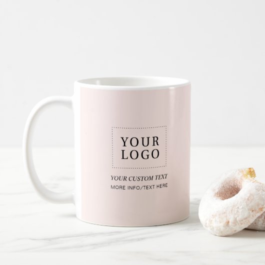 Rosa | Minimale Werbeaktion für Firmenlogos Kaffeetasse (Mit Donut)