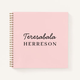Rosa minimalist modernes Monogramm Notizblock