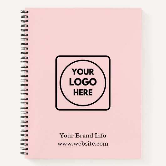 Rosa Minimalistisch | Benutzerdefiniertes Firmenlo Notizblock (Vorderseite)