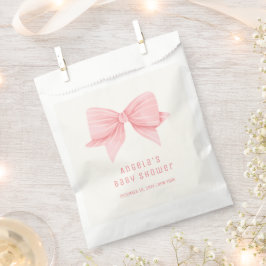 Rosa Minimalistisch Bow Krawatte Babydusche Geschenktütchen