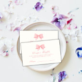 Rosa Minimalistisch Bow Krawatte Windeln Raffle Ki Begleitkarte