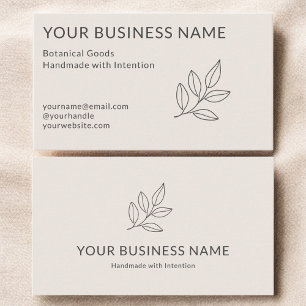 Rosa Minimalistisch Einfache Botanische Kleine Vis Visitenkarte