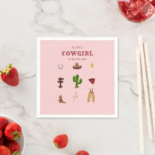Rosa Minimalistisch Rodeo Cowgirl Kinderdusche Serviette (Beispiel)