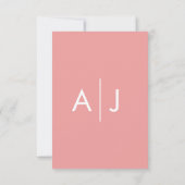 Rosa Minimalistische Hochzeitkarte RSVP Karte (Rückseite)