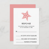 Rosa Minimalistische Hochzeitkarte RSVP Karte (Vorne/Hinten)