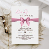 Rosa Minimalistische moderne Babydusche Einladung