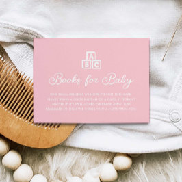 Rosa Minimalistische moderne Bücher für die Kinder Begleitkarte