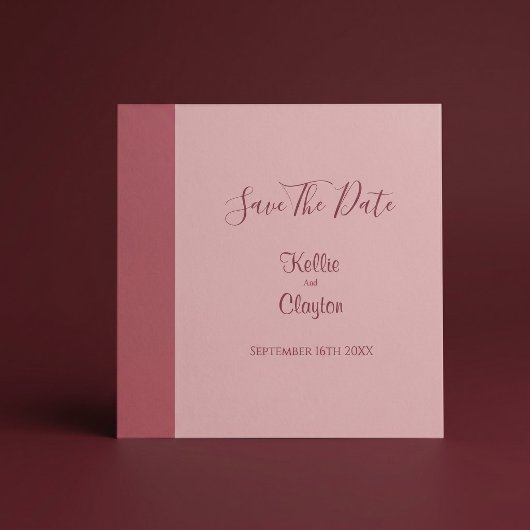 Rosa Minimalistische Moderne Hochzeit Save The Date