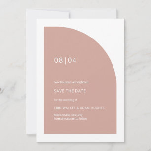Rosa Minimalistische Mongramm-Halbarchensehen Save The Date