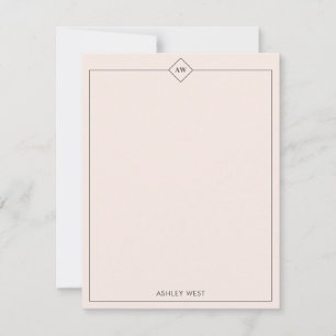 Rosa   Minimalistische persönliche Schreibwaren-No Mitteilungskarte