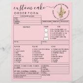 Rosa Minimalistische Rustikale Bäckerei Konditorei Flyer (Vorne)