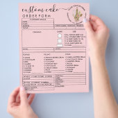 Rosa Minimalistische Rustikale Bäckerei Konditorei Flyer (Hand)