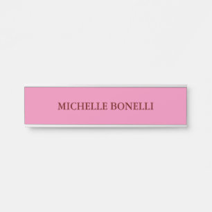 Rosa Minimalistische Schlichte Legitimation Modern Türschild