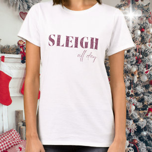 Rosa Minimalistische Schlitten den ganzen Tag T-Shirt