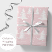 Rosa Minimalistische Weihnachtsbaumen Geschenkpapier