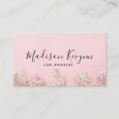 Rosa Minimalistische Wildblume Boho Visitenkarte (Vorderseite)
