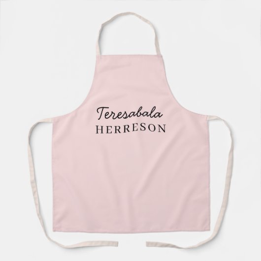 Rosa minimalistischer femininer Monogramm Schürze (Vorderseite)