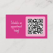 Rosa minimalistischer Friseurmode Visitenkarte (Rückseite)