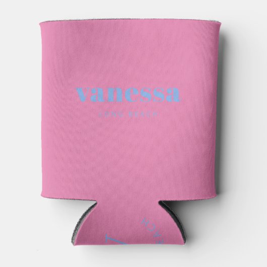Rosa minimalistischer moderner klassischer Name Dosenkühler (Vorderseite)