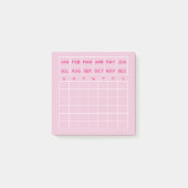 Rosa Minimalistischer Monatsplaner Mini-Kalender Post-it Klebezettel (Vorderseite)