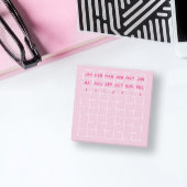 Rosa Minimalistischer Monatsplaner Mini-Kalender Post-it Klebezettel