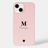Rosa Minimalistischer Monogrammname Case-Mate iPhone Hülle (Rückseite)