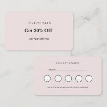Rosa minimalistisches Esthetiker-Treue-Stempelkart