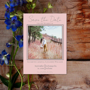 Rosa minimalistisches Foto Save The Date