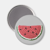 Rosa Minimalistisches Grandma Crochet Watermelon Magnet (Vorderseite/Rückseite)