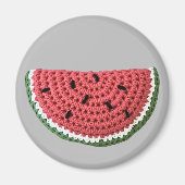 Rosa Minimalistisches Grandma Crochet Watermelon Magnet (Vorne)
