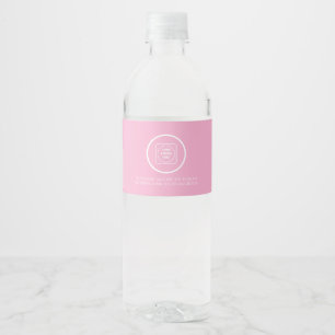 Rosa minimalistisches Logo Corporate Business Prom Wasserflaschenetikett