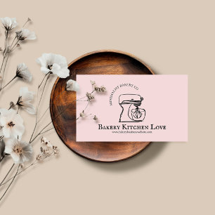 Rosa minimalistisches modernes Design für Bäckerei Visitenkarte
