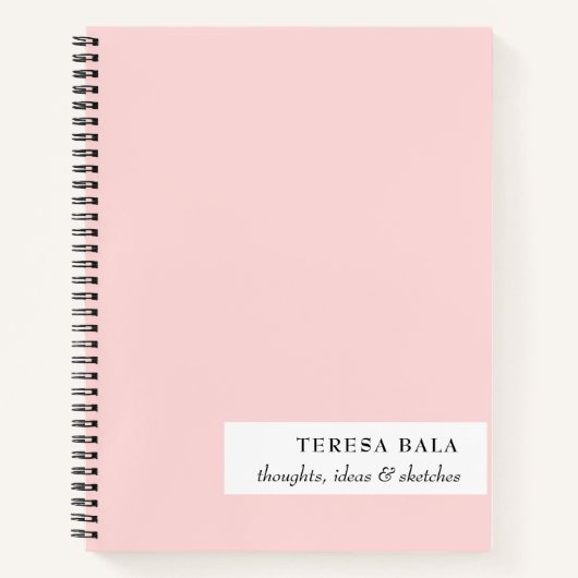 Rosa minimalistisches Modernes Design Notizblock (Vorderseite)