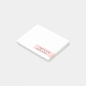 Rosa Minimalistisches Modernes Design Post-it Klebezettel (angewinkelt)
