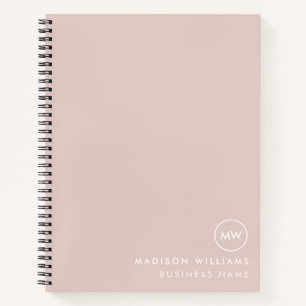 Rosa minimalistisches Monogramm benutzerdefinierte Notizblock