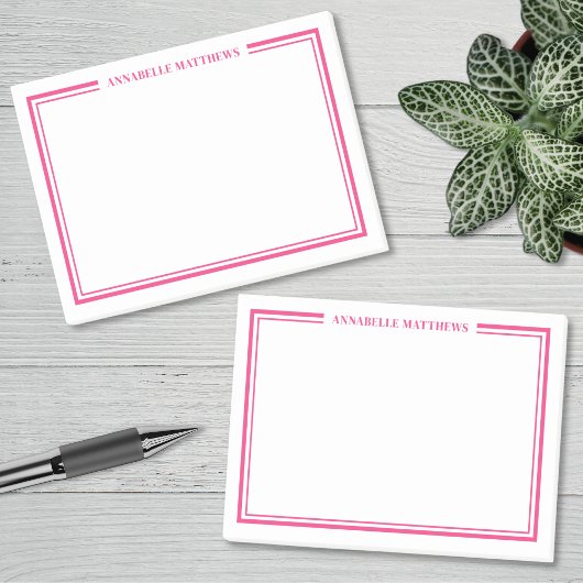 Rosa minimalistisches Monogramm Post-it Klebezettel