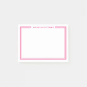 Rosa minimalistisches Monogramm Post-it Klebezettel (Vorderseite)
