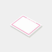 Rosa minimalistisches Monogramm Post-it Klebezettel (angewinkelt)