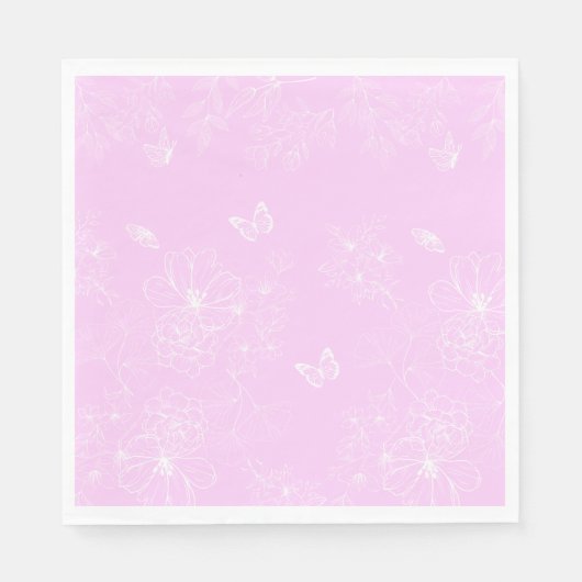 Rosa Minimalistisches Muster Modernes, Abstraktes Serviette (Vorderseite)