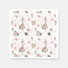 Rosa Minimalistisches Pariser Party Napkins Serviette