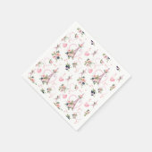 Rosa Minimalistisches Pariser Party Napkins Serviette (Ecke)